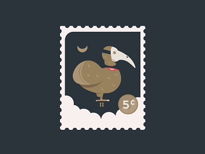 Dodo debut dodo first shot hello moon postal stamp