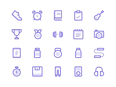 Workout Icons app fitness icons icon set icons ios ipod medal stopwatch timer trophy weights workout icons