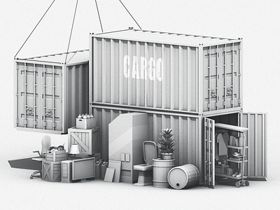 Cargo 3d c4d cabin cargo cinema4d illustration shipment wip