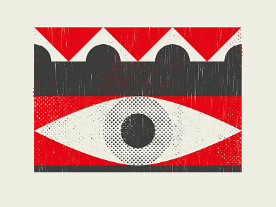 Oculus eye geometric poster red