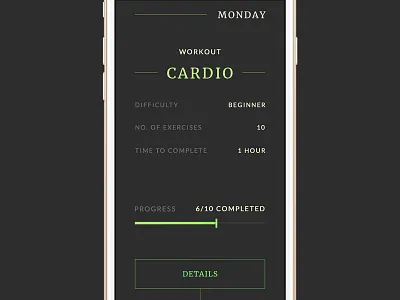 Workout of the Day - Daily UI #062 dailyui interface list workout of the day