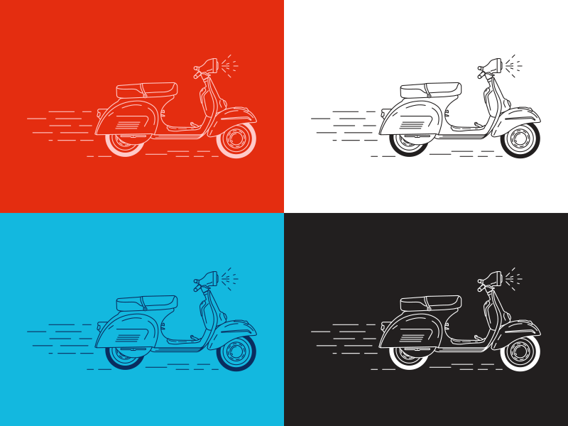 Vespa Icon - 1965 1965 ai colours dribbble icon illustration ps screenprinting silkprint tshirt vespa