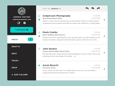 Day 038 - Email Client 100 day challenge email email client ui ui design