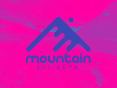 Mountain 80s funky mountain pink purple retro ski snowboard