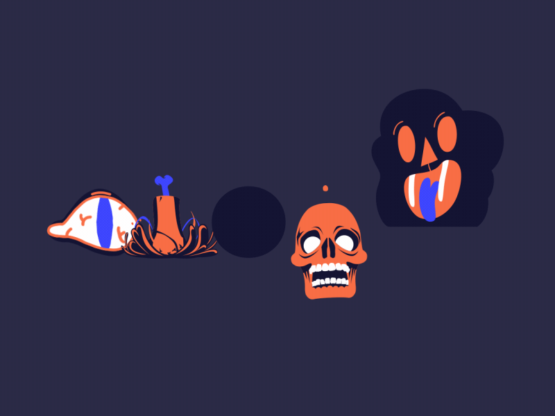 Mobilo Animated - Horror after effects animated animography collaboration freebee gif horror mobilo typeface typography