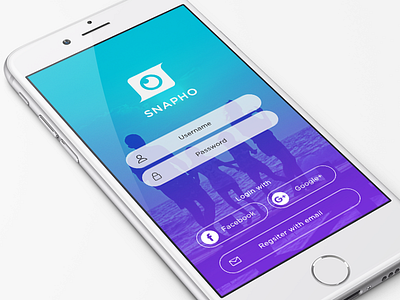 Snapho Login iphone app login mobile app screen snapho ui ux