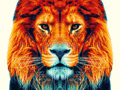 Lion - Colorful Animals animal art art print color colorful design illustration lion nature portrait wild