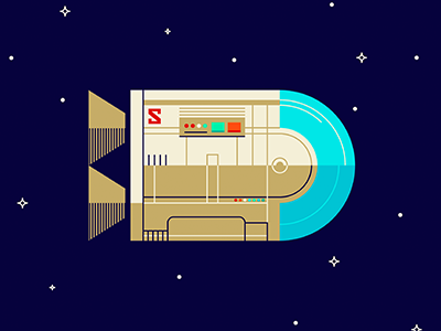 Spaceship design future futurist illustration odyssey space spaceship vector