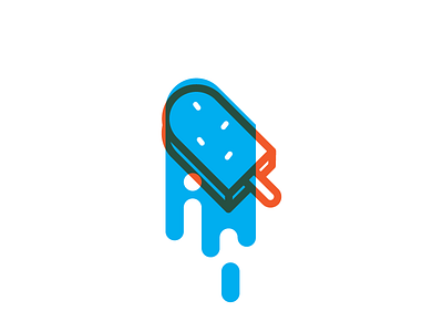 Popsicle blue icon illustration orange overlay popsicle sweet