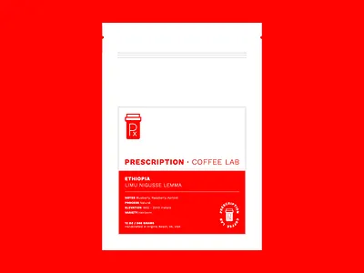 Px Packaging Sample bag brand coffee coffee lab craft label minimal packaging prescription print roaster virginia beach