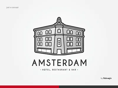 "AMSTERDAM" amsterdam bar facade hotel house logo logotype odessa restaurant symbol