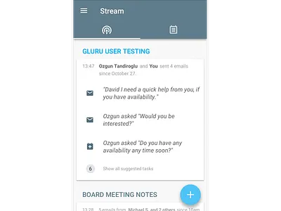 AI powered to do list ai android app feed insights list mail material stream ui ux