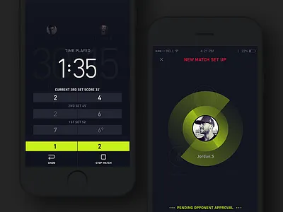 Pulseplay black dark racket sport app racket sport scoring app sport tennis app
