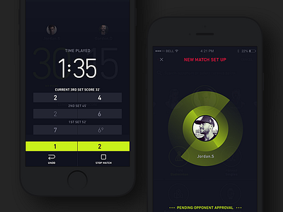 Pulseplay black dark racket sport app racket sport scoring app sport tennis app
