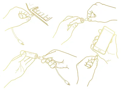 Some basic instructions charge gold hand how to icons illustration instruction phone powerbank