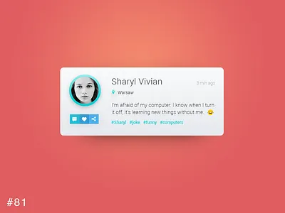 81 Status Update comment dailyui like post share simple status tag ui update