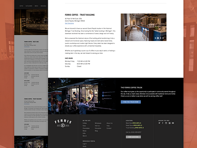 New Ferris Location coffee ferris footer grand rapids hours location ui ux