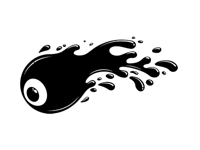 Black Eye black drip drippy eye fast gloop inky oil sticker