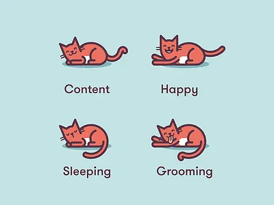 Cat Poses 2 cats geometric illustartion vector