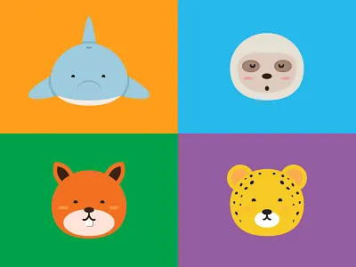 Animales fantásticos characters design dribbble flat illustration invites items minimal motion stroke wip
