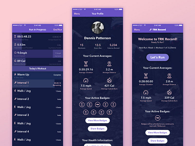 TRK Record Screens #2 app bar branding fitness ios logo native progress record running track trk