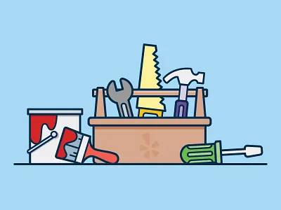 Tool box home services illustration tool box tools