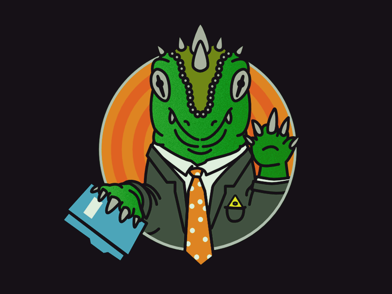 Lizardman animal businessman character costume fun illuminati lizard reptilian