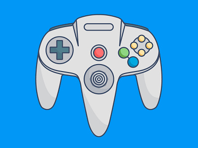 Nintendo 64 64 controller flat nintendo strokes vector