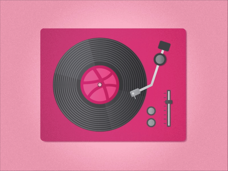 Hello Dribbble debut dribbble gif illustration invite motion record shot vinyl welcome