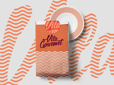 Food paper bag – Villa Gourmet bag brand branding gourmet package packaging paper waves