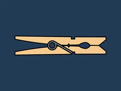 Clothes Pin everyday objects illustration metal vector wood