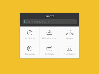 Front - Snooze popover app calendar desktop front popover reminder snooze