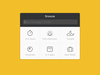 Front - Snooze popover app calendar desktop front popover reminder snooze