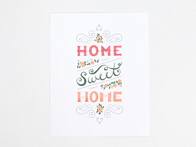 Home Sweet Home Art Print illustration lettering print