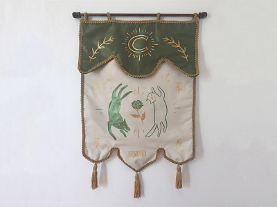 Camp Conant banner banner flag hand painted illustration lettering masonic secret society