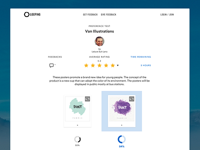 Looping.com – The Results Are In! app feedback minimal prototyping