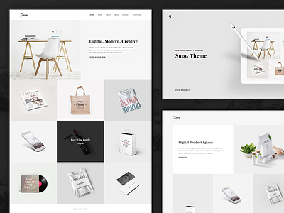 Free PSD / Snow - Minimal & Clean Portfolio agency free gallery html portfolio psd studio template