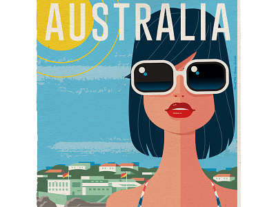 Clovelly art print beach clovelly russelltate sydney russelltatedotcom travel poster