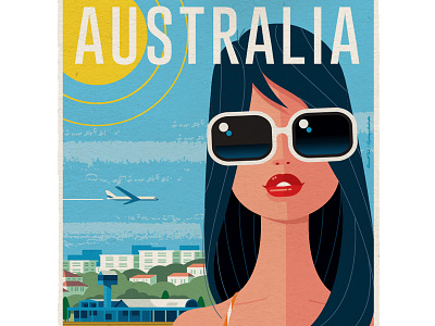 Maroubra art print beach maroubra russelltate russelltatedotcom sydney travel poster