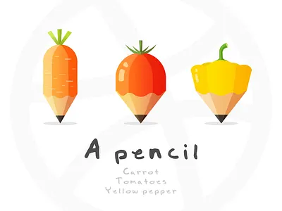 Carrot Tomatoes Yellow Pepper carrot flat house illustrations originality pencil pepper tomatoes yellow