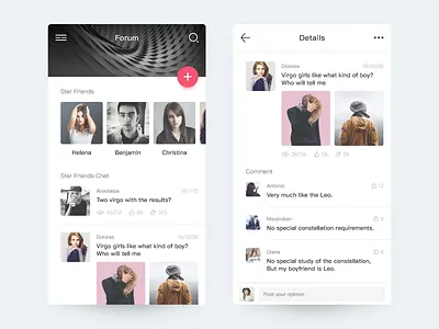 Forum Release app design interface ui ux web
