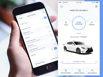 Lexus Mobile App app design enform interface ios iphone lexus mobile product design ui ux