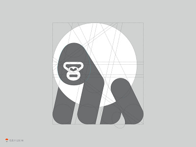 Gorilla Grid ape design grid identity logo logotype mark monkey symbol