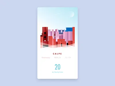 Weather: Calpe aqi calpe dream gradient illustration spain travel weather