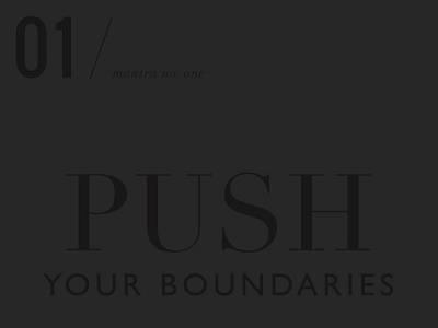 Mantra Series | Push Your Boundaries black mantra typography