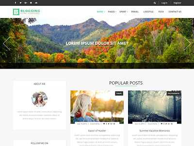 Blogging – Responsive Blog Template beautiful blog blogging bootstrap design html html5 instagram personal personal blog slider widget
