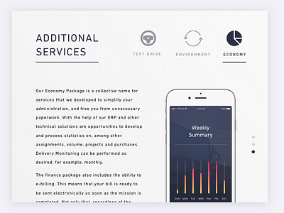 Additional Services – Economy app branding concept data distribution economy statistics ux website