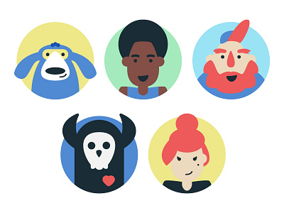 Avatars afro animal avatar beard boy demon dog girl man woman