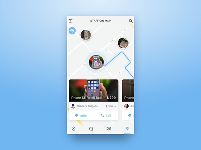 Map view concept for C2C app app c2c cards concept ios items map marketplace mobile ui ux