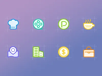 8 small icons coffee